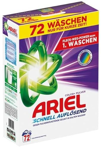 Ariel Waschpulver Colour, 72 Waschladungen, 3,96 kg