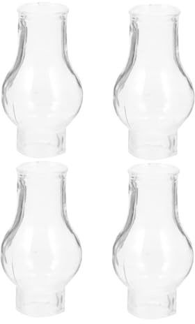 Vintage Cheminées pour Verre Lot de 4 Lampe à Pétrole | Remplacement Transparent, Design Long, Accessoire Décoratif Fiable, pour Lampe à Huile et Kérosène