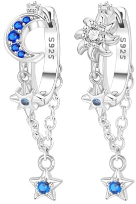CYCUFF 925 Sterling Silber Hoop Ohrringe Bunte Cubic Zirkonia Schmuck Ohrringes für Frauen Set Ohrring Geschenke für Sie