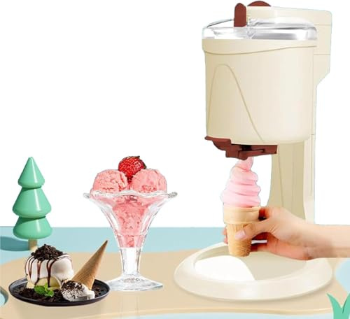 Gelatiera Soft Serve, Macchina per Gelatiera Domestica per Cucina Fai da Te Yogurt Veloce Mr Whippy Gelatiere, Sana, Senza Latticini, Semplice Funzionamento con Un Solo Pulsante