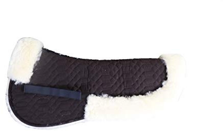Engel Reitsport | SAKIS2-L-MOC-MED | Sattelkissen mit echtem Merino Lammfell | mit Fellrand vorne und hinten | Steppstoff moccabraun Fell med. Grösse L