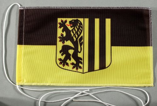 Buddel-Bini Dresden 15x25 cm Tischflagge in Profi - Qualität Tischfahne Autoflagge Bootsflagge Motorradflagge Mopedflagge
