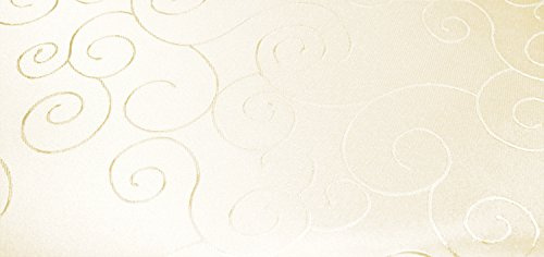 Unbekannt Tischdecke oval 160x400 cm Struktur damast Circle bügelfrei fleckenabweisend #1325 (Champagner)