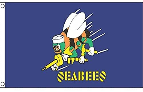AZ FLAG - Drapeau US Navy Seabees - 150x90 cm - Drapeau Armée Américaine - Usa 100% Polyester Avec Oeillets Métalliques Intégrés - Pavillon 110 g