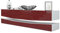 Vladon Lowboard City, Made in Germany, TV-Kommode mit Sockelelement, 1 offenem Fach und 3 Schubkästen, Weiß matt/Bordeaux Hochglanz (178 x variabel x 39 cm)