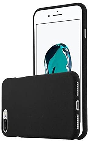 cadorabo Case works with Apple iPhone 8 PLUS / 7 PLUS / 7S PLUS in FROST BLACK - Shockproof and Scratch Resistant TPU Silicone Cover - Ultra Slim Protective Gel Shell Bumper Back Skin
