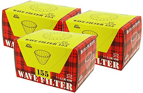 Kalita Wave Series KWF-155#22211 Kaffeefilter, weiß, für 1-2 Personen, 50 Blatt x 3 Packungen