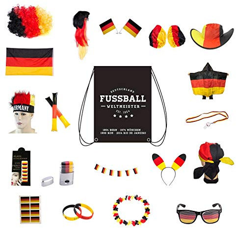 UMOI Germania Set Articoli per i Tifosi della Coppa del Mondo, Em, WM, Fan meile, Public Viewing, Olympia, Calcio, Pallone, Sport