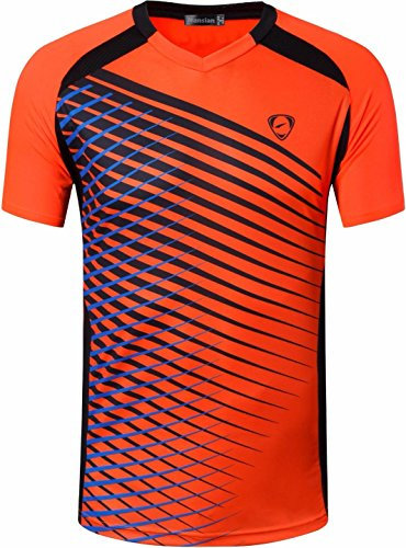 jeansian Herren Sportswear Quick Dry Short Sleeve T-Shirt LSL230 Orange XL