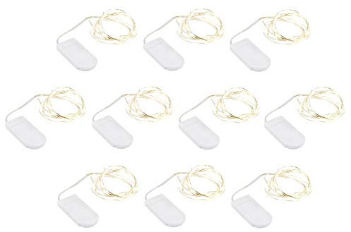 Ideen mit Herz LED-Draht-Licherketten, warmweiß, 20 LEDs, 1m lang, 10 Stück