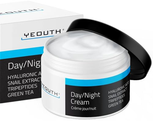 YEOUTH Tagescreme Gesicht/Nachtcreme mit Hyaluronsäure, Schneckenschleim und Kupfer Tripeptid, Gesichtscreme Damen und Creme Gesicht Männer, Feuchtigkeitsspendende Face Cream 60ml