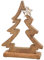 matches21 Tannenbaum & Stern Dekofigur Weihnachtsdeko Holz & Metall Figur Weihnachten Silber/braun 1 STK 17x23 cm
