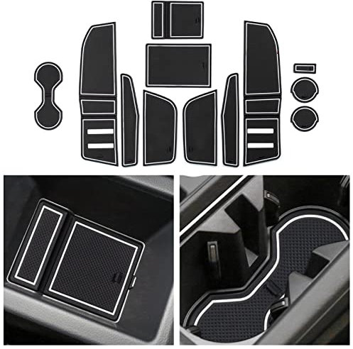 CDEFG Compatible avec Audi Q3 2019-2022 2023, Tapis de Protection Anti-poussière Antidérapant Coupe Porte Gobelet Caoutchouc Console Centrale Q3 F3 Accessoire (Blanc)