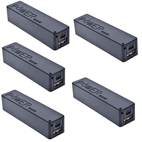 Hailege 5pcs 18650 Battery Case Tragbare schwarze USB Power Bank Power Charger Pack Box für 1x18650 Batterie