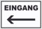 Eingang Aufkleber mit Pfeil nach links A5 (148x210mm)