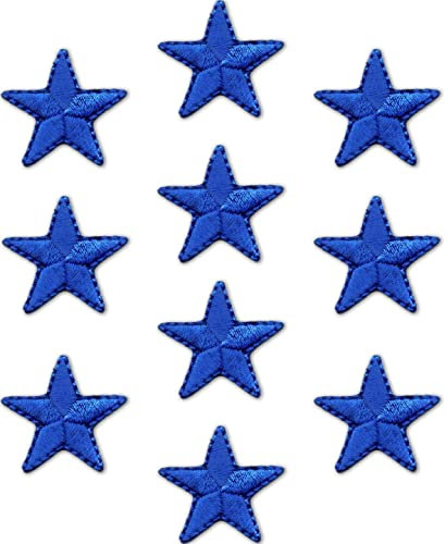 Laughing Lizards Iron On Star Patches Embroidered Patch Applique Embellishments for Clothing, Jackets, Backpacks, and Decorations (Royal Blue, 1)