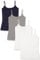 Amazon Essentials Women's Slim-Fit Camisole, Pack of 4, Dark Grey Heather/Navy/White, XL