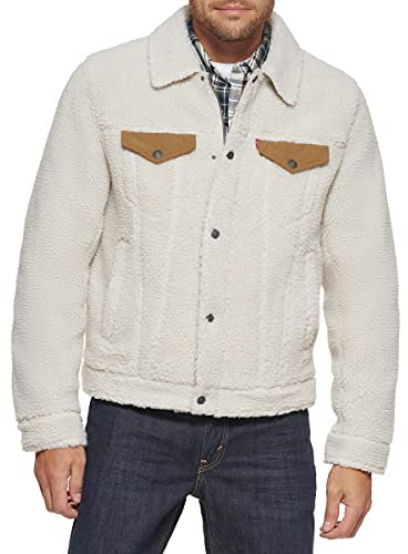 Levi's Sherpa Lined Jacket (Regular, Big & Tall Sizes) Trucker-Jacke, Cremefarben/Braun, XL