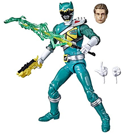 Power Rangers Lightning Collection Dino Charge Green Ranger 15,2 cm Premium Sammelfigur Actionfigur Spielzeug mit Zubehör, ab 4 Jahren, RXZER23, Cranberry