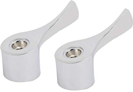 New Lon0167 Wasserhahn Kit Zinklegierung Universal Fitting Griff w Schraubverschluss Silber Ton 2St(Faucet Kit Zinc Alloy -for SG- Fitting Handle w Screw Cap Silver Tone 2pcs