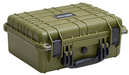 MEIJIA Portable All Weather Waterproof Camera Case with Customizable Fit Foam,Fit Use of Drones, Camera, Equipments, Pistols,15.98x12.99x6.85inches (Green)