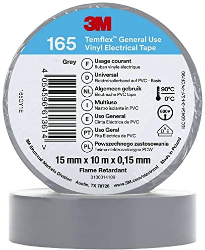 3M Temflex™ 165 165GY1E Isolierband Temflex™ 165 Grau (L x B) 10m x 15mm