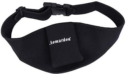 Beavorty Men's Belt Microphone Holder, Mic Belt, Pack Carrier Pouch Securely Holds and Protects for Fitness Instructors, Theater, Public Speaking, Gym and more Running Headphones