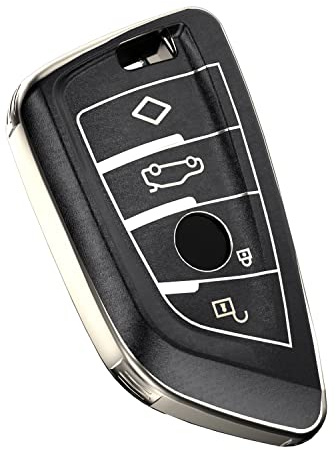 OATSBASF Autoschlüssel Hülle Geeignet für BMW, Schlüsselhülle Cover für BMW X1 X2 X3 X4 X5 X6 1er 2er 5er 7er Zubehör (Y-Schwarz)