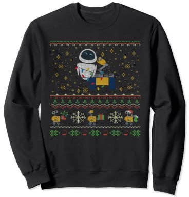 Disney PIXAR Wall-E & Eve Ugly Christmas Sweater Holiday Sweatshirt