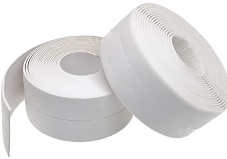 2 Stück selbstklebendes Dichtungsband (3.2m x 38mm), Fugendichtungsband, Hochflexibles Fugendichtband für Küche, Bad & Toilette - Wasserdichtes Schaumdichtband für Badewanne, Fenster & Türen