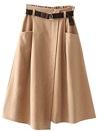 Hosenrock Rock Arbeit Skort Laufenrock Sportskort Röcke für Frauen Lange Röcke für Frauen Böhmische Röcke Damenröcke Knöchellange Damenröcke Plus Größe mit Taschen (Beige, One Size)