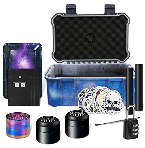Mokoart Bunte Himmel-Aufbewahrungsbox aus ABS-Kunststoff, mit Schloss, geruchsdicht, wasserdicht, geeignet für Reisen, Aufbewahrungsbox, geruchsdicht, Humidor-Aufbewahrungsbox