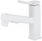 Wasserhahn Bad Ausziehbar Waschbecken Armaturen Einloch Waschtischarmatur mit Zugstange,Weiss