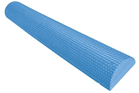 Ronyme Halbrunde Schaumstoffrolle, Schaumstoff-Halbrolle, Massage, Fitnessgerät, 200 kg, tragender, Halbrunder Schaumstoffrollenhals für Männer, Frauen, Blau 60 cm x 7,5 cm