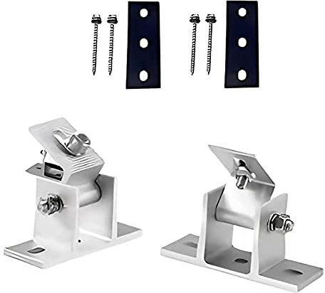 Supports de Montage Inclinables pour Panneau Solaire, Supports de Montage de Panneau Solaire en Acier Inoxydable, Pinces de Montage de Panneau Solaire pour Camping-car, Toit, Bateau, Abri de(BLANC)