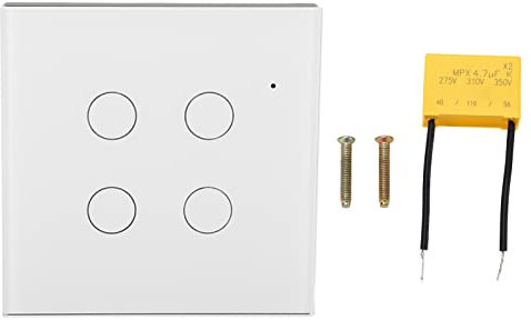 Jenngaoo Smarter Lichtschalter, WiFi RF433 Dimmer Neutral Live Wire Smart Dimmerschalter Mit Touchscreen Smart Wall Light Switch Für Zuhause