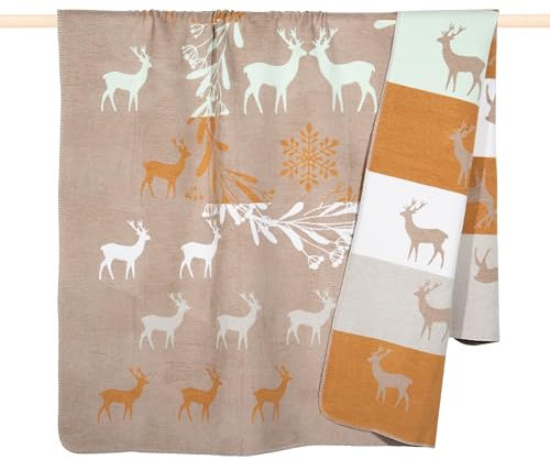 PAD Concept Plaid Reindeer, 150 x 200 cm, Taupe, Größe:150 x 200 cm