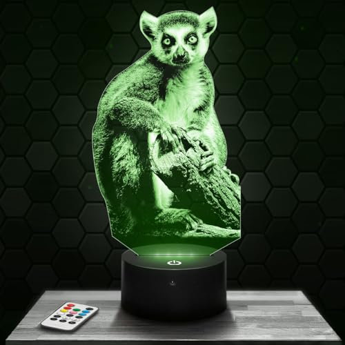 Nachttischlampe Lemur deko Tier Wildnis. Geschenkidee Mann Frau objekt Lemur Nachtlicht Erwachsene deko Zimmer. Weihnachten