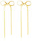 GAUEIOUR Gold Bow Earrings for Women Girls,Fashionable and Elegant Women's Long Tassel Chain Earrings,Bow Tie Earrings,Snake Chain Bow Tassel Earrings(Gold)