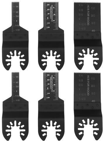 EMSea 6pcs Lames de Scie Lame de Scie Oscillante 10mm/20mm/34mm Lame de Scie Multimaster Outil Oscillant Accessoires pour Métal Souple Bois Plastique