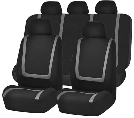 MARUE Auto Sitzbezug Komplettset für Jeep Compass 2000-2023,9 Stück Schonbezüge Komplettset,Wasserdicht Bequem Sitzkissen Innenraum Protektoren(5 Sitzplätze),Black Gray