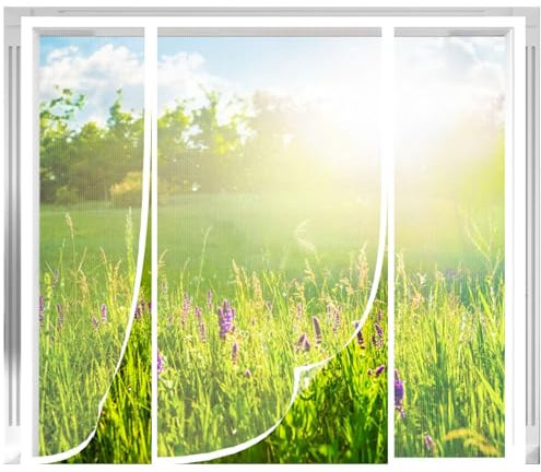 Moustiquaire sur Mesure AimantéE 290x245cm Facile à Installer sans Percer Moustiquaire Porte Fenetre Anti Insecte Mouche Moustique pour Couloirs,PortesBlanc
