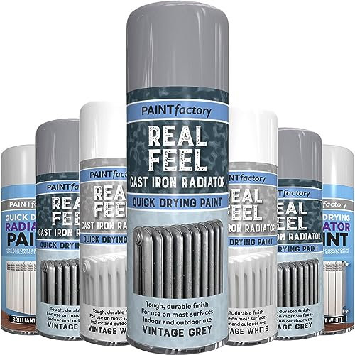 AlezyB 1 x Real Feel Radiator Vintage Grey Spray 400ML Aerosol for Interior & Exterior Tough, Protect Against Rust Durable Finish