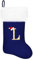 Eoocan Monogramm-Weihnachtsstrümpfe, blauer Samt mit weißem, superweichem Plüschbündchen, bestickt, klassisch, personalisierbar, Weihnachtsstrumpf, Dekorationen für Familie, Urlaub, Dekoration, Größe