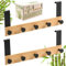 RICOO Türhaken zum Einhängen MH029N-5x2 Türgarderobe 5 Haken aus Stahl 2 Stück Kleiderhaken Tür ohne Bohren Garderobe für Jacken Taschen Türhakenleiste 32x13x6,6 cm Bambusleiste natur&schwarz