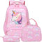 Kinderucksack Pailletten Einhorn Rucksack für Kinder Mädchen Schultasche Set Niedliche Kinderrucksäcke Primarschule Kinder Daypack 3 TLG. Rucksack Backpack Set mit Lunchtüte Federtasche