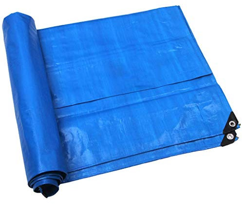 CRBUDY Zeltplanen, Markisenzeltplane, Weiß + Blau, dick, wasserdicht, alterungsbeständig, leicht zu Falten, weiche und leichte Sonnenschutzfolie, Gewächshaus, Outdoor-Sport, 160 G/m², 8 m