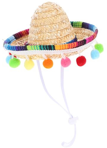 Kichvoe Kleiner Mexikanischer Hut Mit Kinnriemen Und Pompon Für Karneval Partys Und Fotoshootings Robust Und Langlebig Für Mexikanische Themenfeiern Spaßiges Kostümzubehör Für
