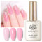BORN PRETTY Jelly Pink Gel Nail Polish 15ml Translucent Gel Polish Soak Off U V LED Natural Milky French Effect for DIY Manicure Home Salon Nail Art