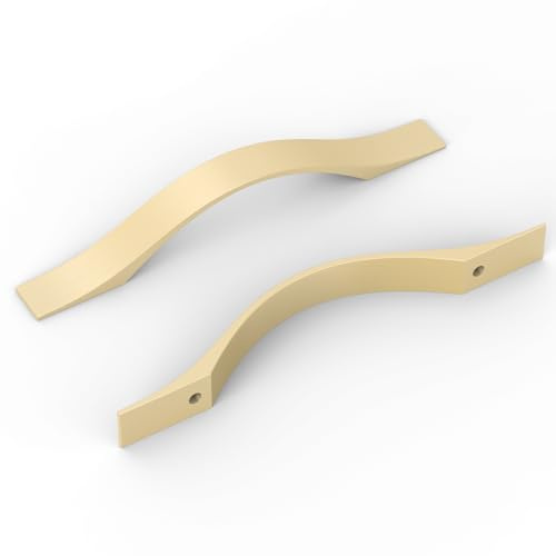 FURNIWARE Confezione da 10 maniglie per armadio, maniglie per mobili, in ottone, distanza tra i fori di 96 mm, maniglie per cucina, maniglie per cassetti, maniglie per armadi da cucina, armadi